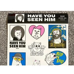 Rare New Rip N Dip Lord Nermal Page of Unused Collectable 2023 Stickers Ripndip